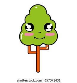 kawaii cute happy tree ecology
