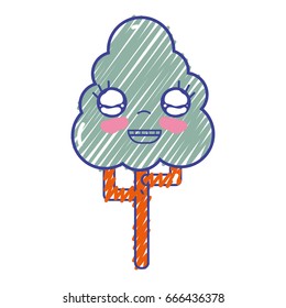 kawaii cute happy tree ecology