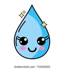 kawaii cute happy water drop
