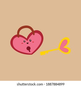 kawaii cute heart cartoon valentine day