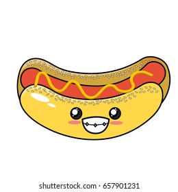 kawaii cute hot dog fast food