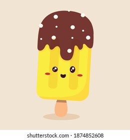 kawaii cute ice cream cartoon