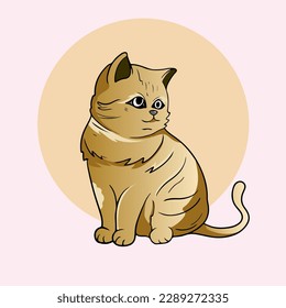 Kawaii Cute Kittens diseño vectorial del gato Pegatina de dibujos animados para el diseño de elementos de saludo