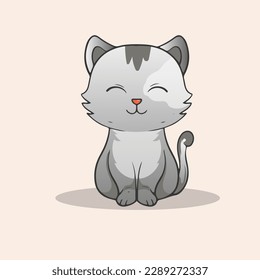 Kawaii Cute Kittens diseño vectorial del gato Pegatina de dibujos animados para el diseño de elementos de saludo