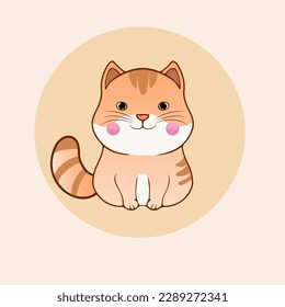 Kawaii Cute Kittens cat vector design Cat cartoon sticker for greeting element design