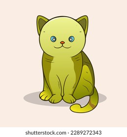 Kawaii Cute Kittens cat vector design Cat cartoon sticker for greeting element design