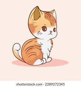 Kawaii Cute Kittens cat vector design Cat cartoon sticker for greeting element design