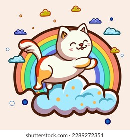 Kawaii Cute Kittens cat vector design Cat cartoon sticker for greeting element design