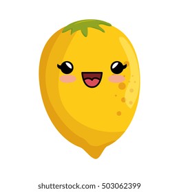 kawaii cute lemon citrus yellow icon