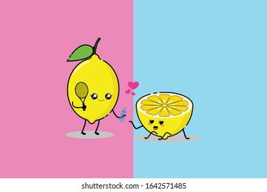 Kawaii Cute Lemon Illustration Character 