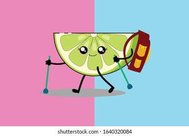 Kawaii Cute Lime Illustration Character 