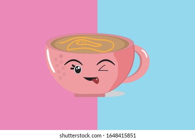 Kawaii Cute Mug Illustration Character