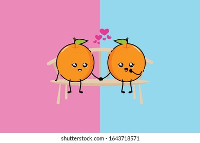 Kawaii Cute Orange Illustration Character