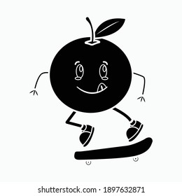 kawaii cute orange solid icon fruit