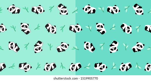 Kawaii cute panda seamless pattern