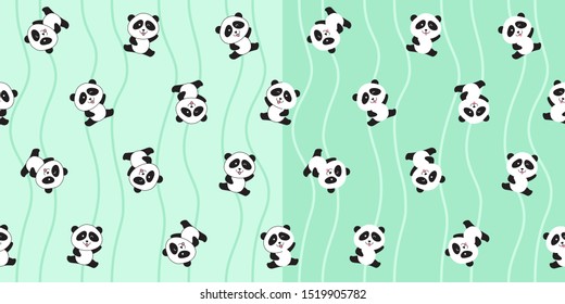 Kawaii cute panda seamless pattern