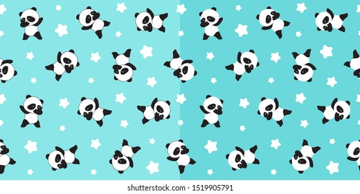 Kawaii cute panda seamless pattern