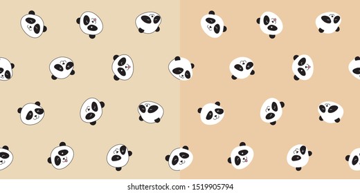 Kawaii cute panda seamless pattern