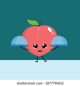 Kawaii Cute peach Illustration Character