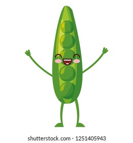 kawaii cute peas cartoon character