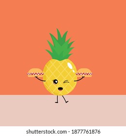 Kawaii Cute pineapple Illustration Character