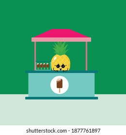 Kawaii Cute pineapple Illustration Character