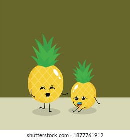 Kawaii Cute pineapple Illustration Character