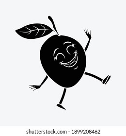 kawaii cute plum solid icon fruit