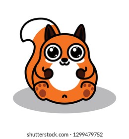 Kawaii cute red fox