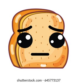 kawaii cute sad chopped bread