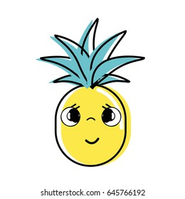 kawaii cute sad pineapple vegetable