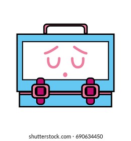 kawaii cute sad suitcase design