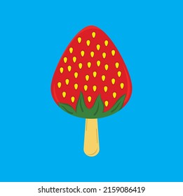 kawaii cute strawberry vector design illustration art