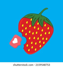 kawaii cute Erdbeere, Vektorgrafik-Design