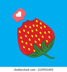 kawaii cute strawberry vector design illustration art