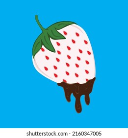 kawaii cute strawberry vector design illustration art