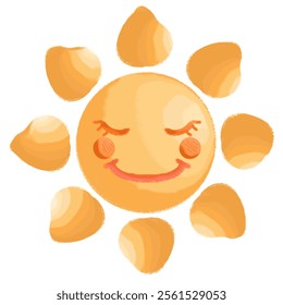 Kawaii - Cute Sun Vector Illustration