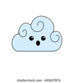 kawaii cute surprised cloud weather