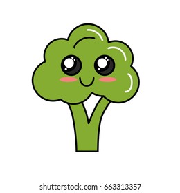 kawaii cute tender broccoli vegetable