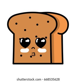 kawaii cute tender slice bread food