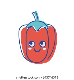 kawaii cute thinking pepper vegetable