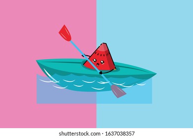 Kawaii Cute Watermelon Illustration Character 