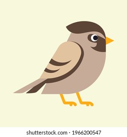 Kawaii cute waxwing bird vector illustration flat design. Hand drawn colored bird vector. Animal for kids to learn. Waxwing bird.