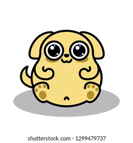 Kawaii cute yellow puppy