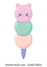 kawaii dango design over white