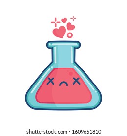 kawaii Dead valentine love elixir potion isolated on white