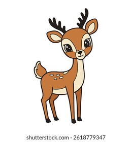 Kawaii Deer Illustration Sweet Forest Animal Clipart for Kids