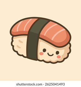 Kawaii Design Style Sushi Vector Template