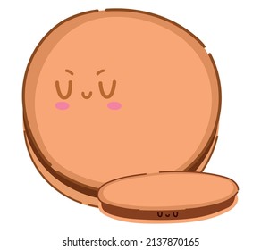 kawaii dessert biscuit icon isolated