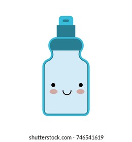 kawaii detergent bottle in colorful silhouette vector illustration
